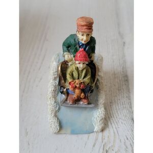 Father son sled sledding hill mini village accessory